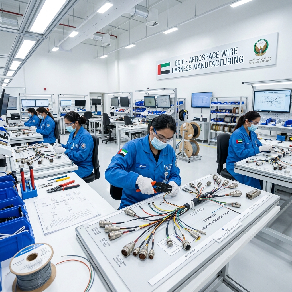 EMICAB production facility — wire harness manufacturing floor